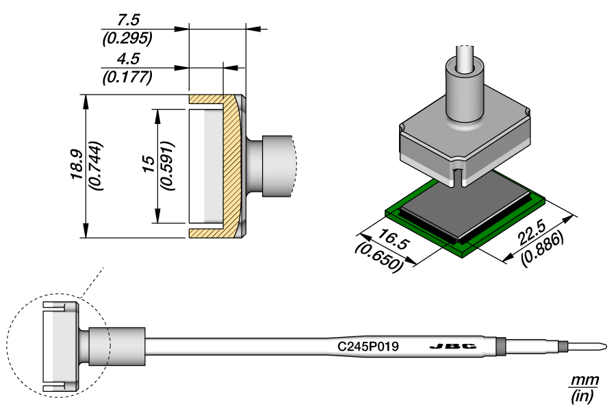 C245P019 - MQFP 128-P Cartridge 22.5 x 16.5